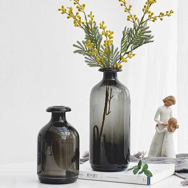 NordikVase™ Black Glass Cylinder Vase | Home Decor