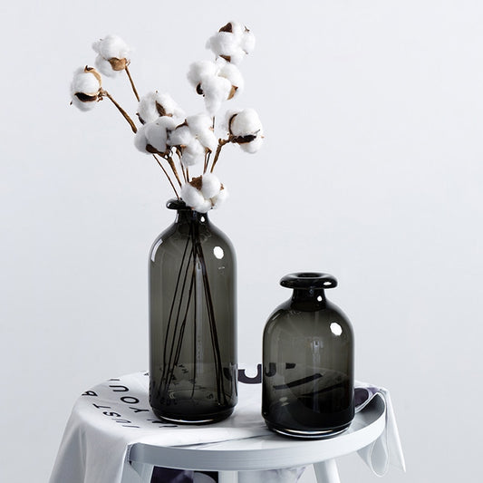 NordikVase™ Black Glass Cylinder Vase | Home Decor