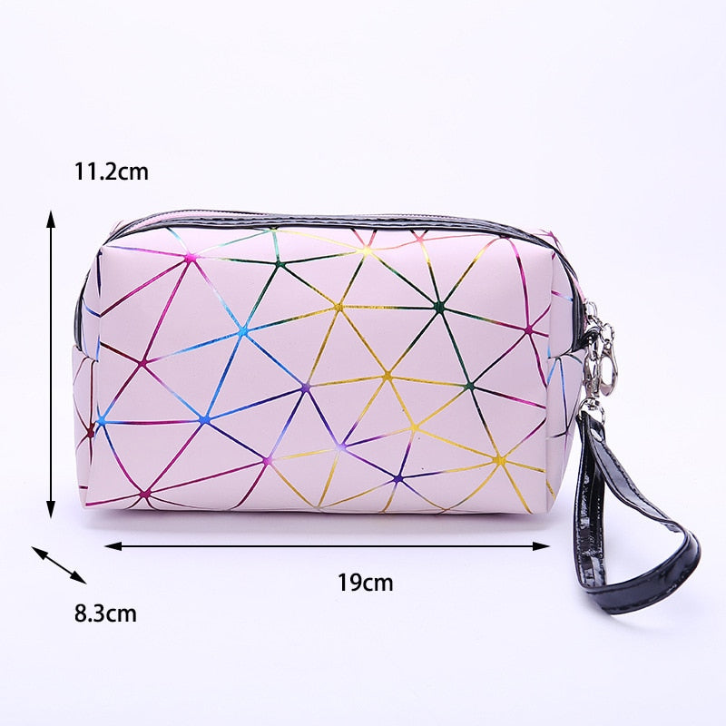 Colorful Striped Waterproof Cosmetic Bag