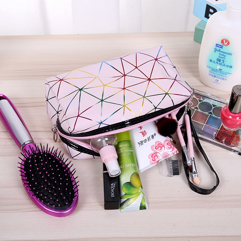 Colorful Striped Waterproof Cosmetic Bag | Flash Sale