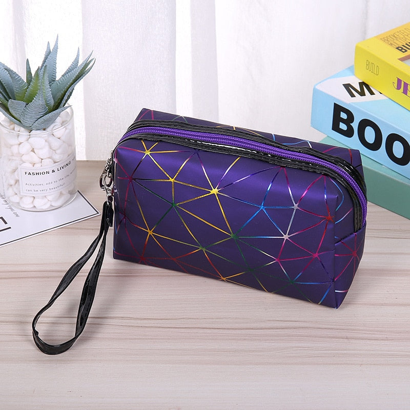 Colorful Striped Waterproof Cosmetic Bag | Flash Sale
