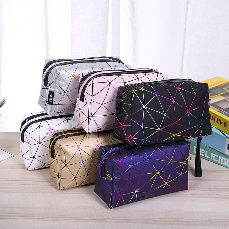 Colorful Striped Waterproof Cosmetic Bag | Flash Sale