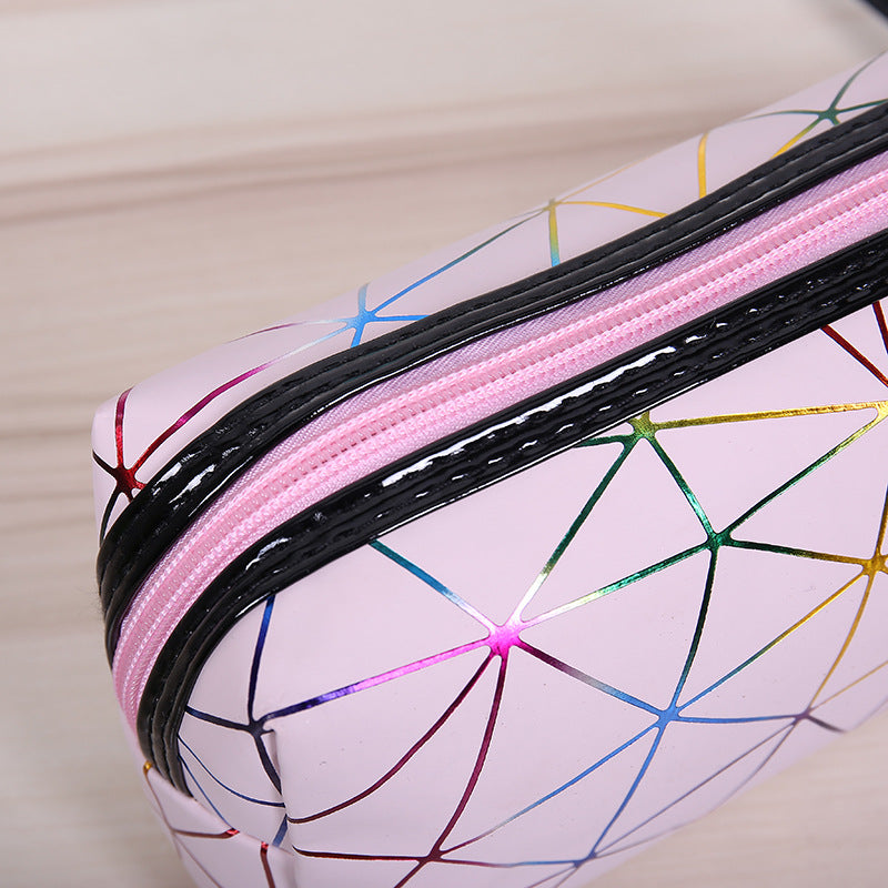 Colorful Striped Waterproof Cosmetic Bag
