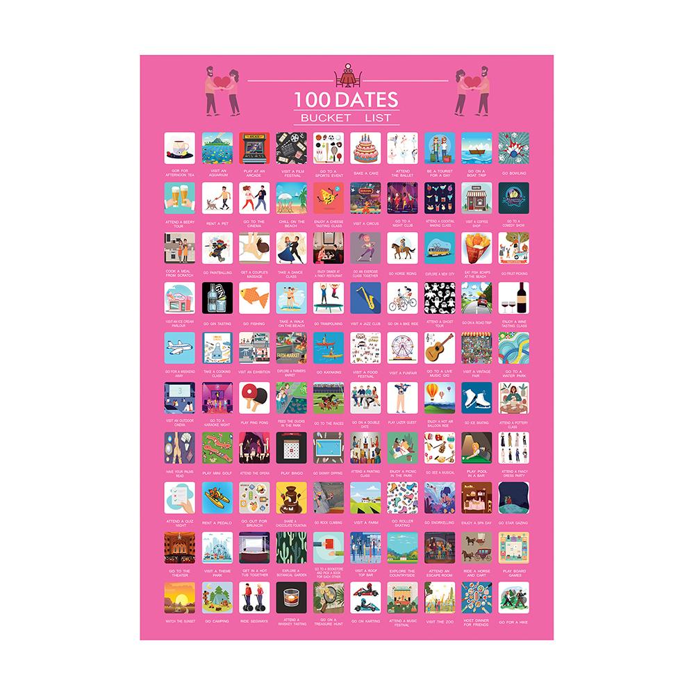 100 DATES | Fun Scratch Bucket List Poster