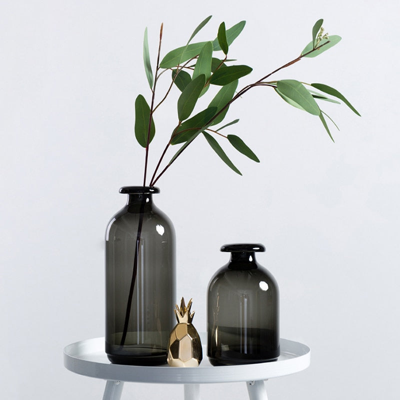 NordikVase™ Black Glass Cylinder Vase | Home Decor
