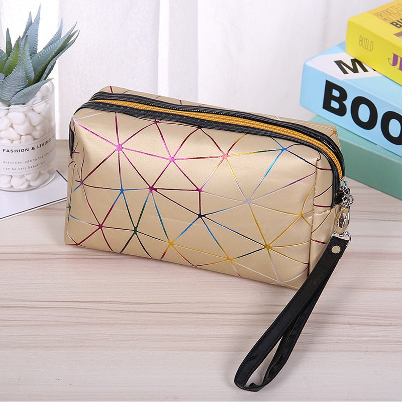 Colorful Striped Waterproof Cosmetic Bag