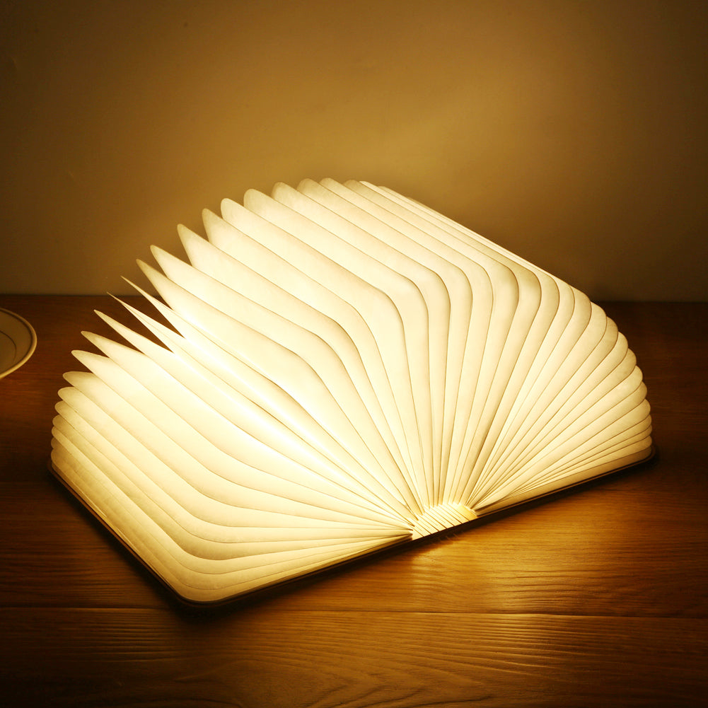 Wooden Paper Book Lamp | 3 Light Colours