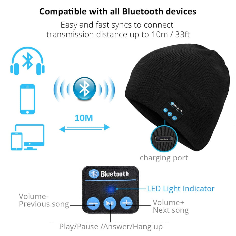 Beanie Hat with Integrated Headphone | Bluetooth