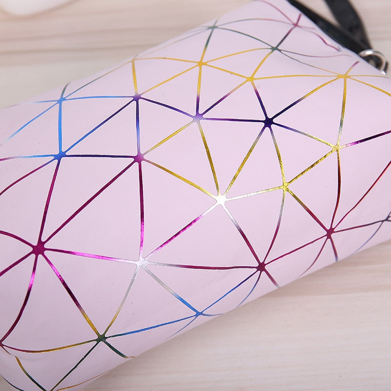 Colorful Striped Waterproof Cosmetic Bag