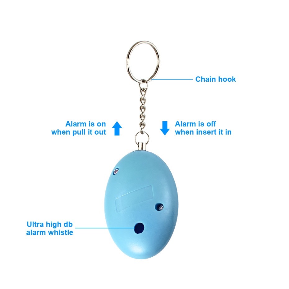Pull-To-Activate Personal Safety Alarm with Keychain