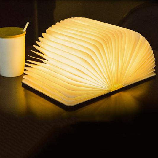 Wooden Paper Book Lamp | 3 Light Colours